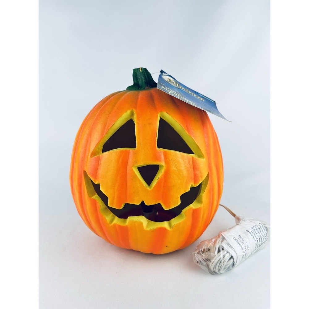 Vintage 1990s Trendmasters Jack O Lantern‎ Pumpkin Light Up Foam Blow Mold NWT